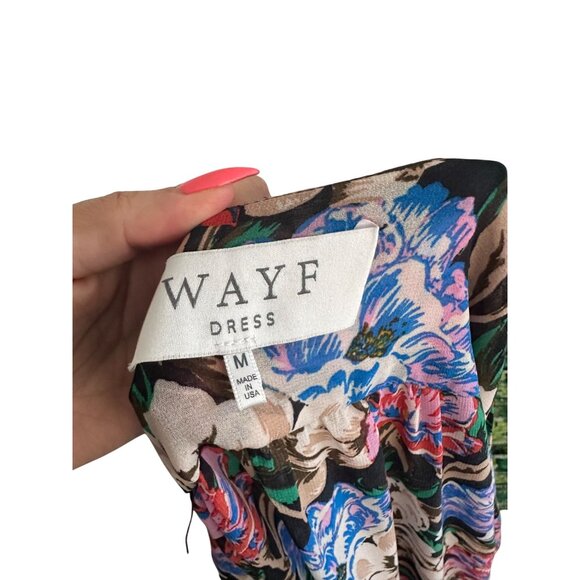 WAYF Floral Ruffle Midi Wrap Dress Size Medium - Picture 6 of 10